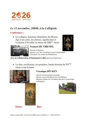 Conférences  Gertrudis 2026  continue - Conférences