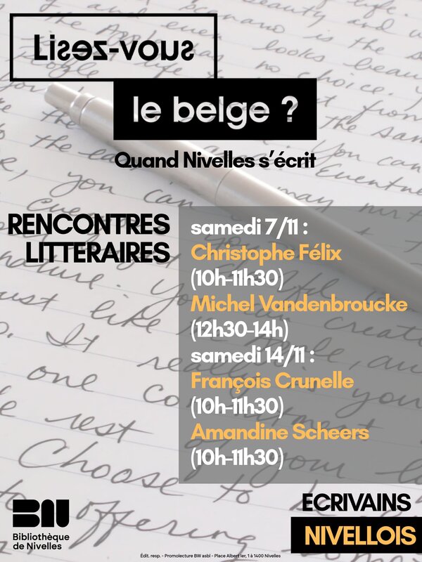 Conférences Lisez-vous Belge ? Rencontrez auteurs chez nous 