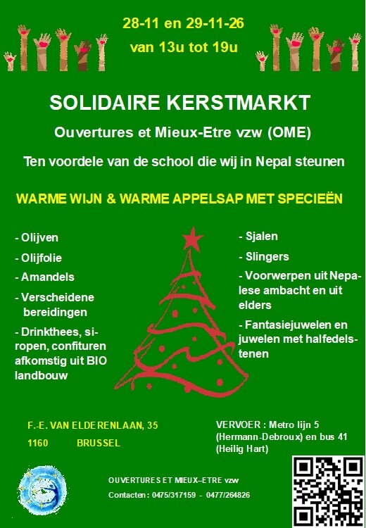 Marchés de Noël 6de solidaire Kerstmarkt Ome vzw