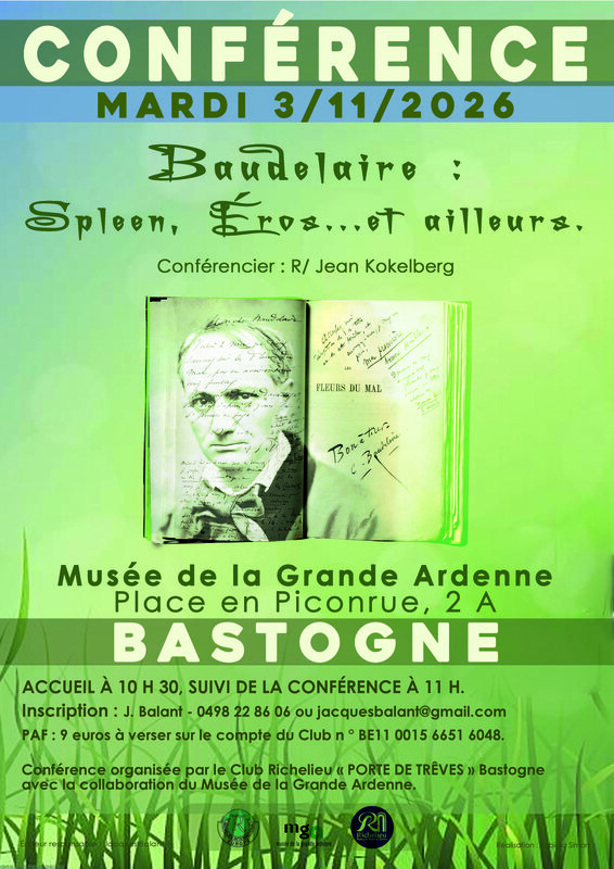 Conférences Baudelaire, Spleen, Erose et ailleurs