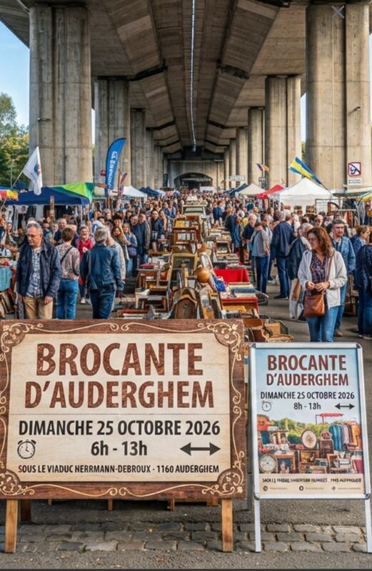  Superbe Brocante couverte sous viaduc Herman Debroux