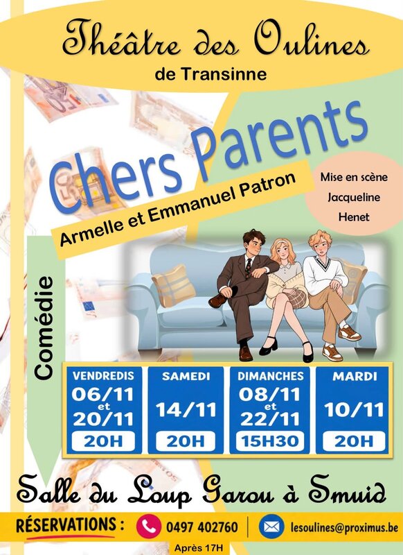 Spectacles Chers parents, pièce d Armelle & Emmanuelle Patron le théâtre Oulines