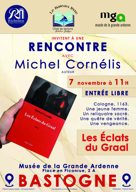 Conférences Rencontre avec Michel Cornélis sujet son livre  Les éclats Graal 
