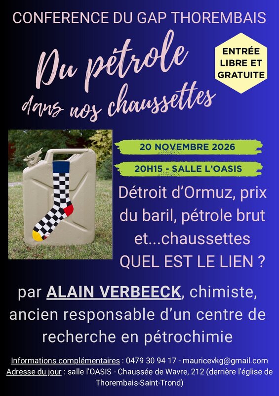 Conférences Du pétrole dans chaussettes