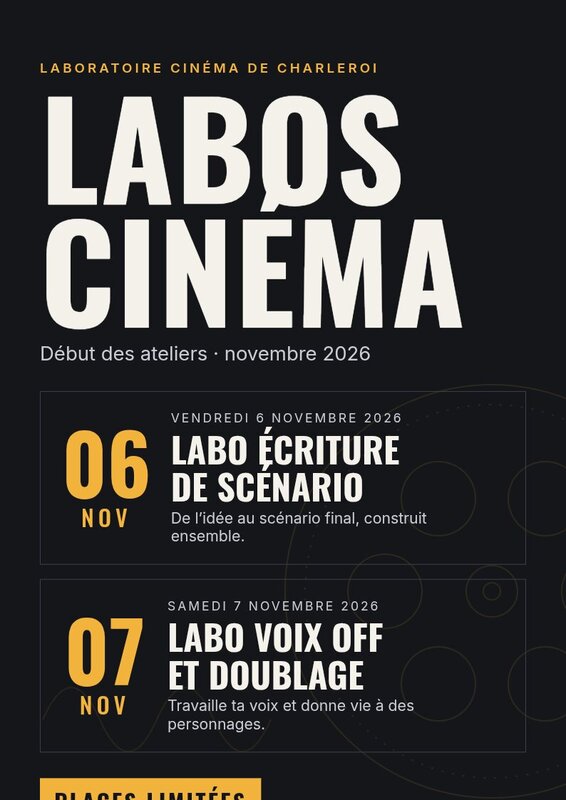 Stages,cours Laboratoire cinéma Charleroi Asbl