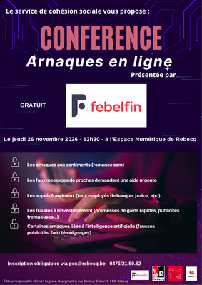Conférences Arnaques ligne : apprenez les repérer !