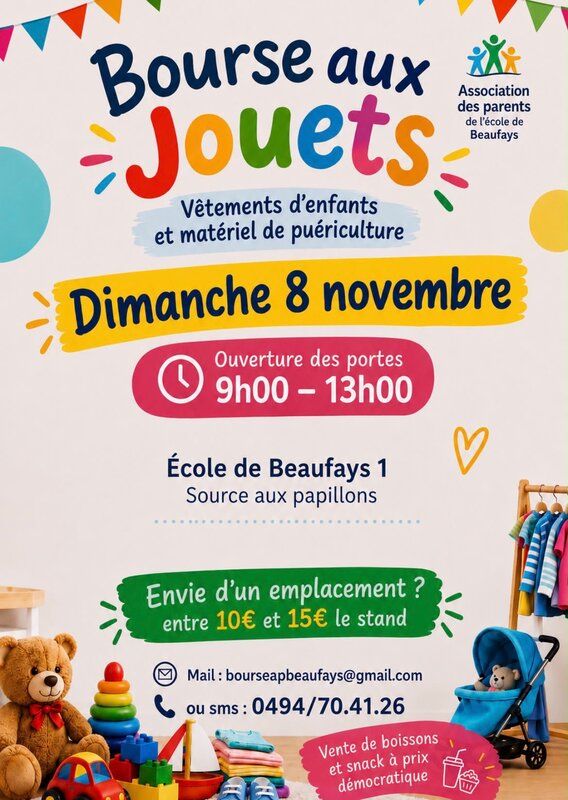 Loisirs Bourse jouets, vêtements matériel puériculture