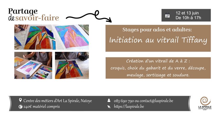 Stages,cours Stage vitrail Tiffany - deux jours