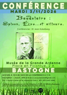 Conférences Baudelaire : Spleen, Éros... ailleurs
