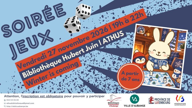 Loisirs Soirée jeux la bibliothèque d Athus | Winter coming