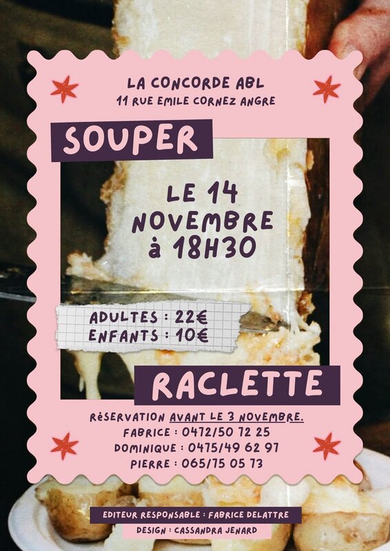 Soirées Ducasse d hiver - Souper Raclette